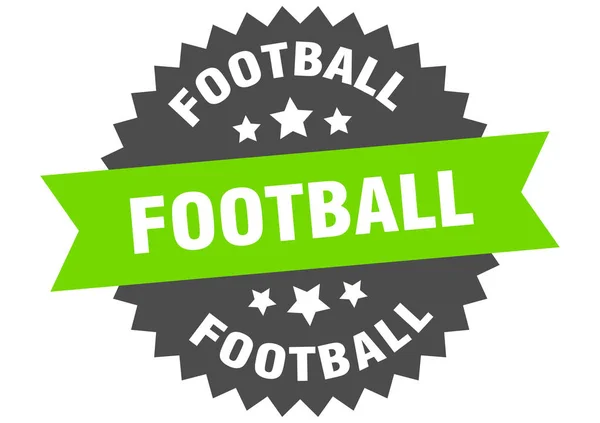 Znak piłki nożnej. futbol zielony-czarny okrągły pasek etykieta — Wektor stockowy