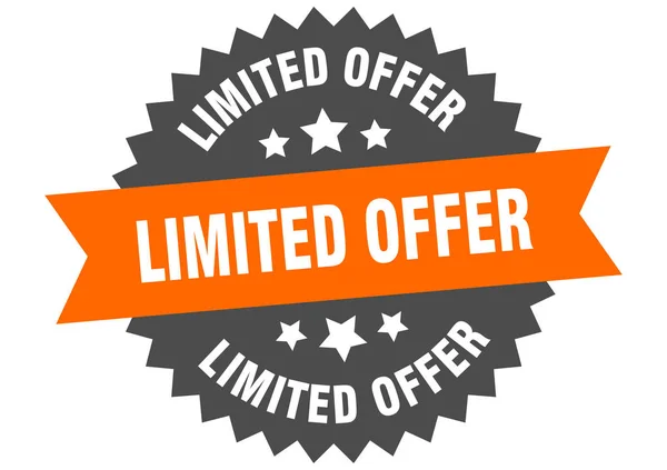 Limited offer sign. Limited offer orange-black circular band label — стоковый вектор