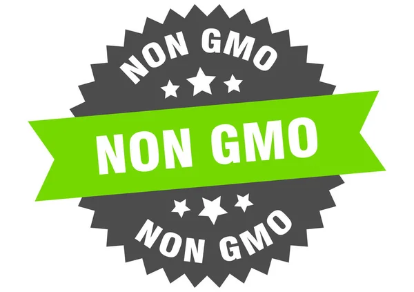 Non gmo sign. non gmo green-black circular band label — Stock Vector