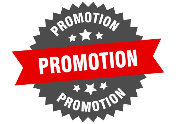 Signo de promoción. promoción etiqueta de banda circular rojo-negro — Vector de stock