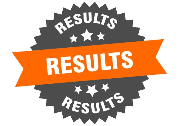 Resultaten tekenen. resultaat oranje-zwart circulair bandlabel — Stockvector