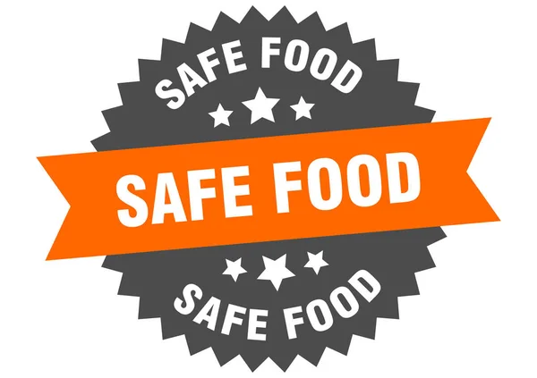 Safe food sign. safe food orange-black circular band label — Stock Vector