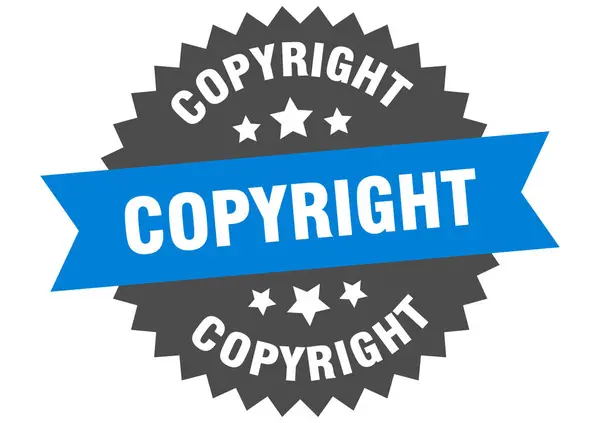 Copyright sign. copyright blue-black circular band label — Stock Vector