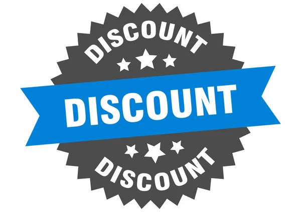 Discount sign. discount blue-black circular band label — Stock Vector