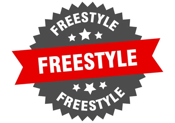 Freestyle bord. freestyle rood-zwart circulaire band label — Stockvector