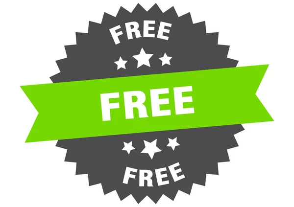 Signe libre. étiquette de bande circulaire vert-noir gratuit — Image vectorielle
