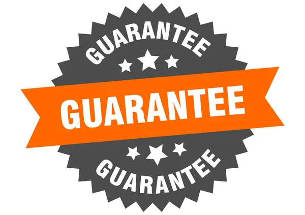 Sinal de garantia. garantia laranja-preto etiqueta banda circular —  Vetores de Stock
