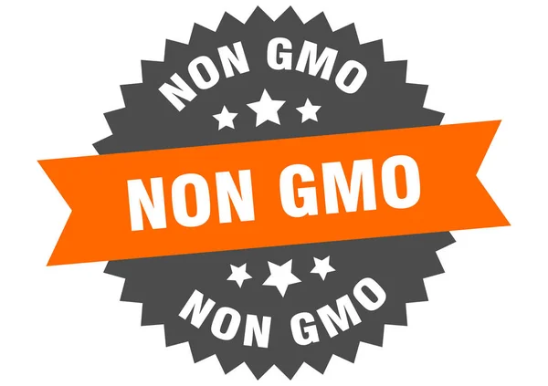 Geen ggo-teken. niet gmo oranje-zwarte ronde band label — Stockvector