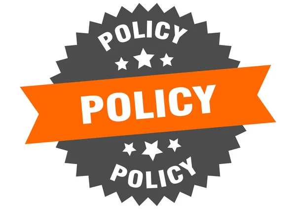 Signe de politique. politique orange-noir bande circulaire étiquette — Image vectorielle