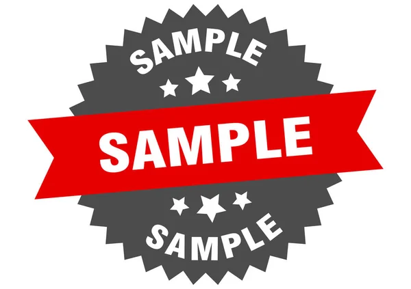 Signo de muestra. muestra de etiqueta de banda circular rojo-negro — Vector de stock