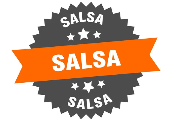 Señal de salsa. etiqueta de banda circular naranja-negro salsa — Vector de stock