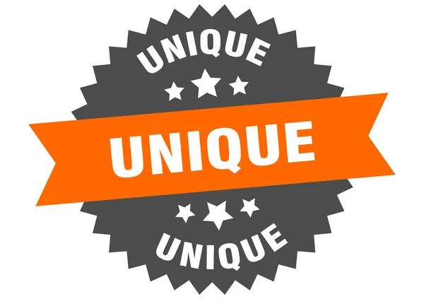 Unique sign. unique orange-black circular band label — Stock Vector