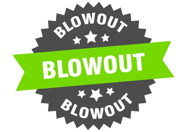 Een uithangbord. blow-out groen-zwarte ronde band label — Stockvector