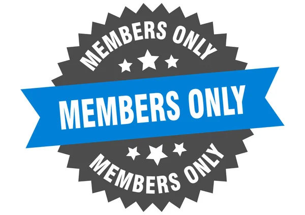 Os membros só assinam. membros apenas azul-preto etiqueta banda circular — Vetor de Stock