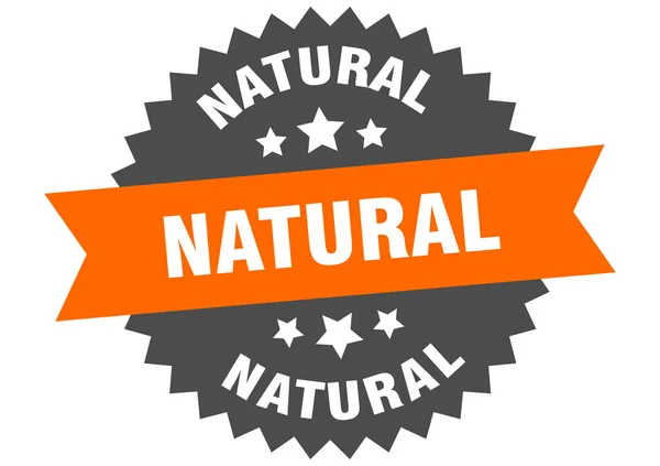 自然标志。 天然橙色-黑色圆形带标签 — 图库矢量图片