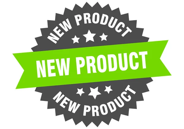 Novo sinal de produto. novo produto verde-preto etiqueta banda circular — Vetor de Stock