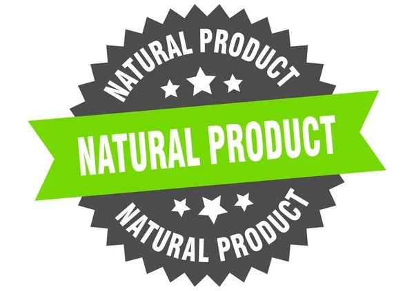 Signe de produit naturel. produit naturel vert-noir bande circulaire étiquette — Image vectorielle