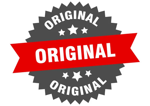Oryginalny znak. oryginalna czerwono-czarna etykieta opaski okrągłej — Wektor stockowy