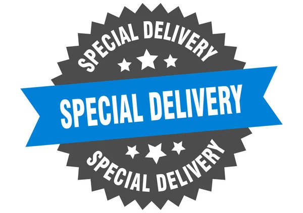 Special delivery sign. special delivery blue-black circular band label — Stock Vector