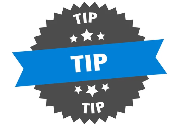 Tip sign. tip blue-black circular band label — Stock Vector