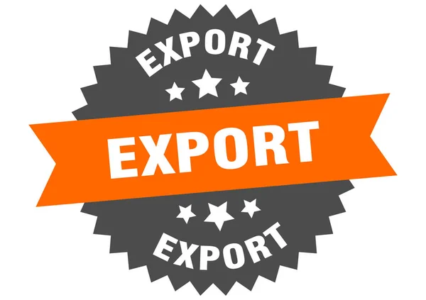 Signo de exportación. exportación naranja-negro etiqueta de banda circular — Vector de stock