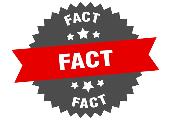 Fact sign. fact red-black circular band label — Stock Vector
