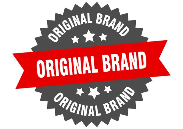 Sinal de marca original. marca original vermelho-preto etiqueta banda circular — Vetor de Stock