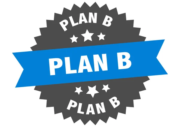 Señal del plan B. plan b etiqueta de banda circular azul-negro — Archivo Imágenes Vectoriales