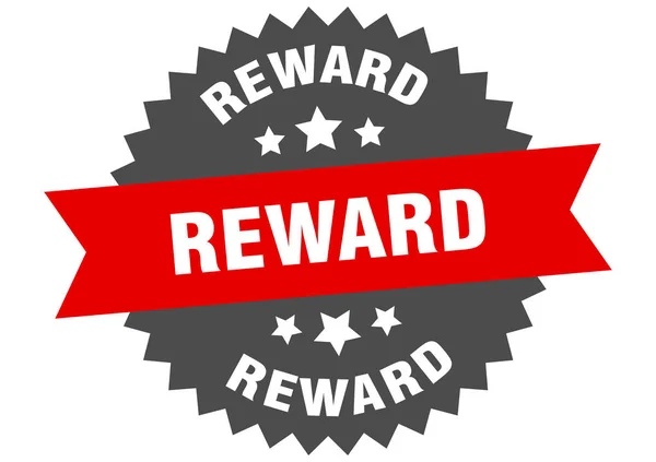 Sinal de recompensa. recompensa etiqueta banda circular vermelho-preto —  Vetores de Stock