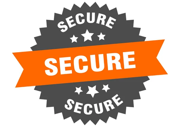 Secure sign. secure orange-black circular band label — Stock Vector