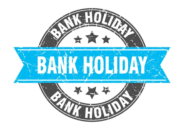 Znaczek świąteczny z turkusową wstążką. wakacje w banku — Wektor stockowy