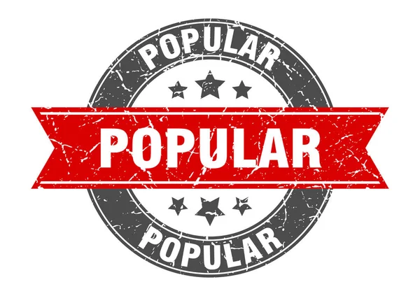 Kırmızı kurdeleli popüler bir damga. popüler — Stok Vektör