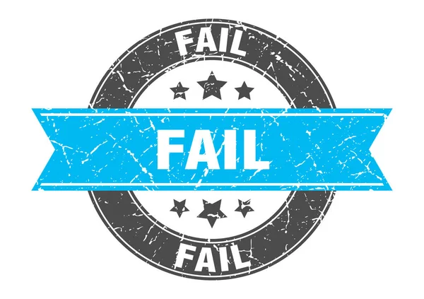 Fail round stamp with turquoise ribbon. fail — Stock Vector