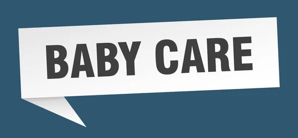 Banner Cuidados Com Bebê Bolha Fala Cuidado Bebê Sinal Cuidado — Vetor de Stock
