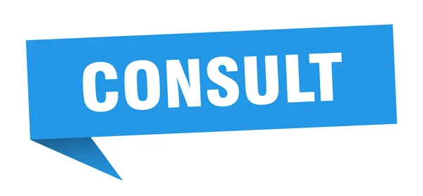 Consultare Banner Consultare Bolla Vocale Consultare Segno — Vettoriale Stock