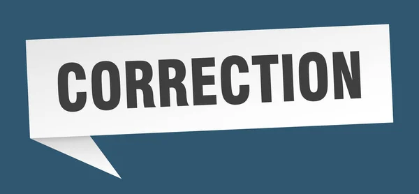 Correctiebanner Correctie Spraakbel Correctieteken — Stockvector