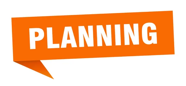 Planerar Banderoll Planerar Talbubbla Planeringsskylt — Stock vektor