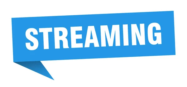 Streaming Banner Streaming Speech Bubble Streaming Sign — Stock Vector