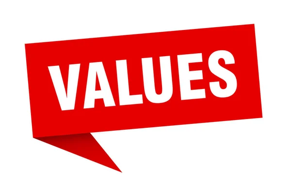 Values Banner Values Speech Bubble Values Sign — Stock Vector