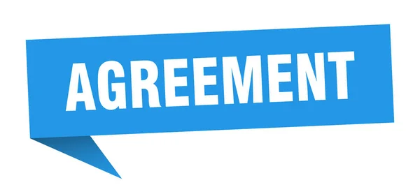 Agreement Banner Agreement Speech Bubble Agreement Sign — Stock Vector