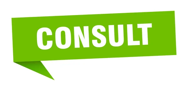 Consultar Banner Consultar Burbuja Del Habla Consultar Signo — Vector de stock