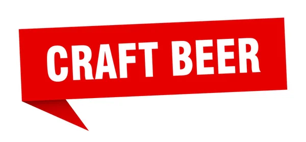Bannière Bière Artisanale Bulle Discours Bière Artisanale Enseigne Bière Artisanale — Image vectorielle