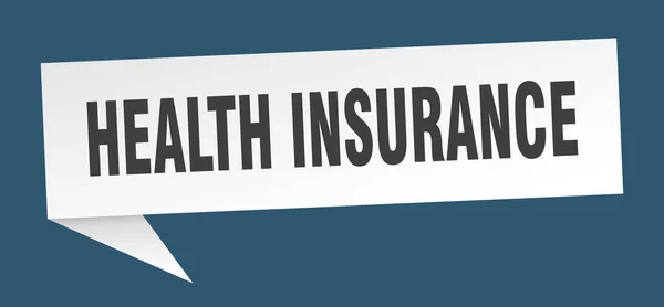 Health Insurance Banner Health Insurance Speech Bubble Health Insurance Sign — Stock Vector