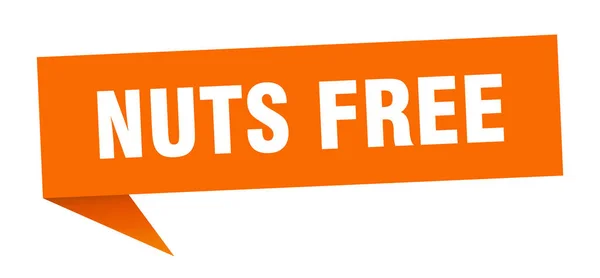 Nuts Free Banner Nuts Free Speech Bubble Nuts Free Sign — Stock Vector