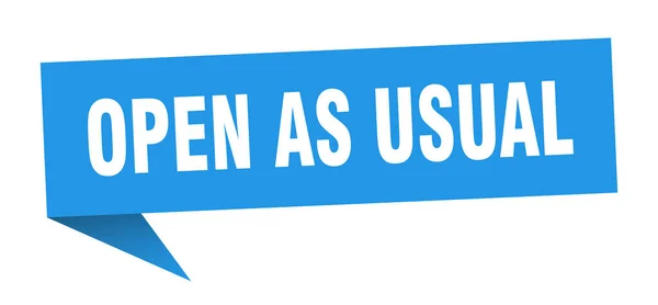 Abrir Como Estandarte Habitual Abrir Como Siempre Burbuja Habla Abierto — Archivo Imágenes Vectoriales