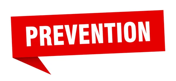 Banner Prevenzione Prevenzione Discorso Bolla Segno Prevenzione — Vettoriale Stock