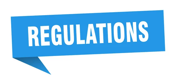 Banner Regulamentos Regulamentações Bolha Fala Regulamentação Sinal — Vetor de Stock