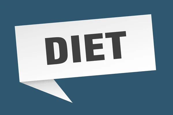 Diet Banner Diet Speech Bubble Diet Sign — Stock Vector