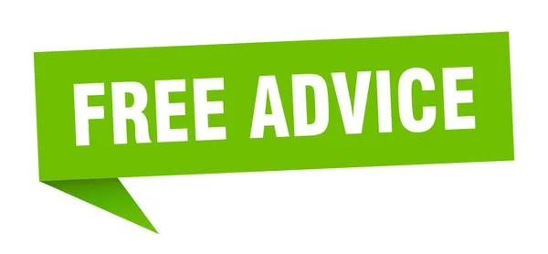 無料のアドバイスバナー 無料の助言スピーチバブル 無料のアドバイスサイン — ストックベクタ