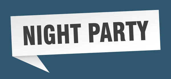 Night Party Banner Night Party Speech Bubble Night Party Sign — Stock Vector